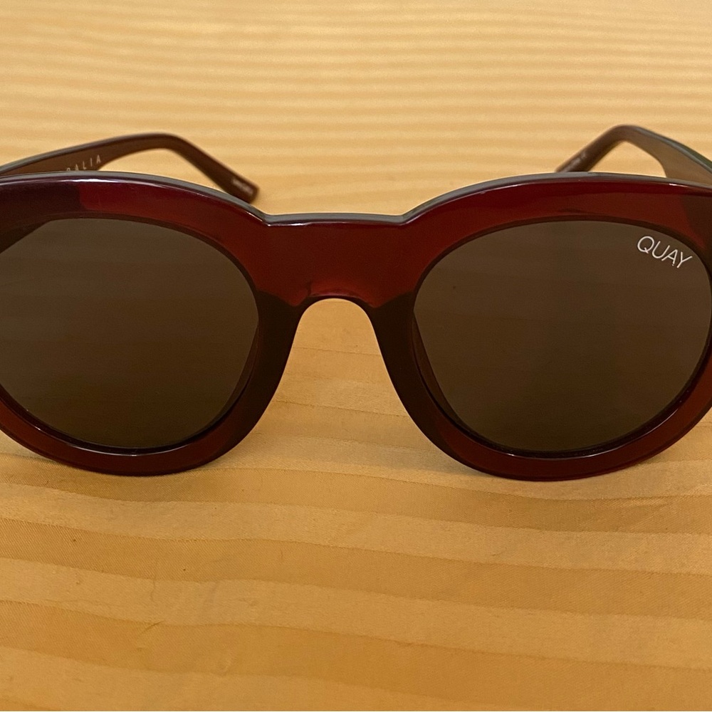 Quay Australia Burgundy Oversized Sunglasses IF ONLY